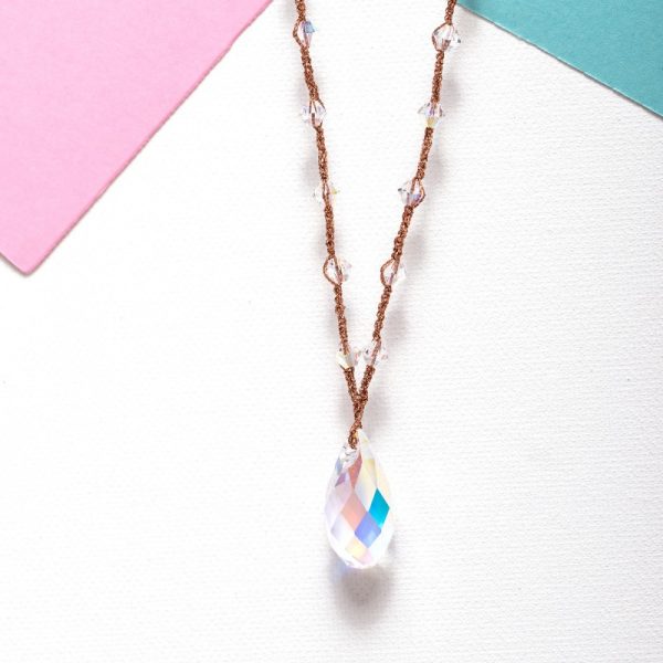 DROP long necklace with Swarovski Crystals